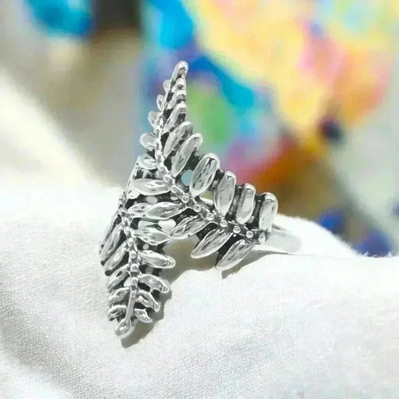 🆕️ Boho Style Adjustable Olive Leaf Ring Antique Silver Finish Fits Sizes 6-9 - Picture 7 of 14
